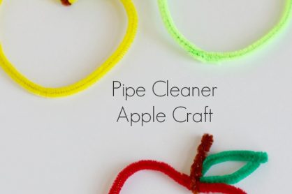 Kids Crafting Pipe Cleaner Apples