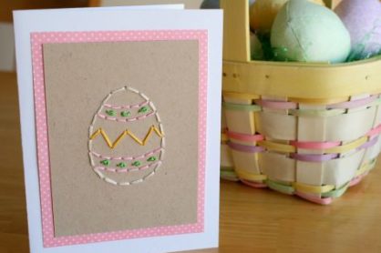 Easter Egg Stitched Card