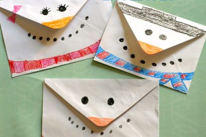 Smiling Snowman Envelope Craft for Kids