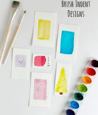 Painting Watercolor Brush Indent Designs for Gift Tags