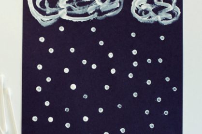 Q-Tip Snow Painting Kids Craft