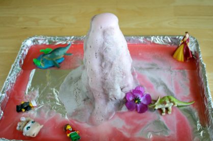 Homemade Volcano with Baking Soda and Vinegar