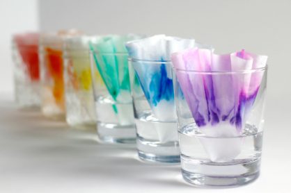 Coloring Coffee Filters with Rainbow Markers and Water