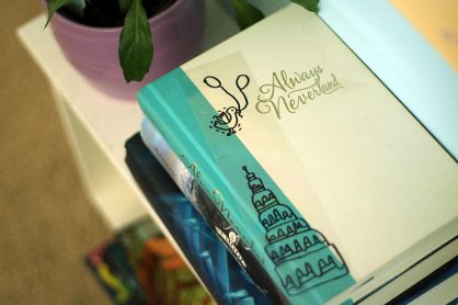 See-through bookmark craft with Sharpies
