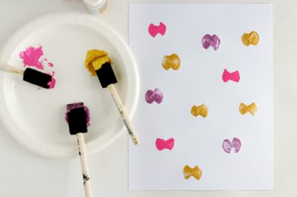Painting Butterflies with Foam Paint Brushes