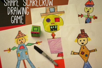 Shape scarecrows drawing game for kids