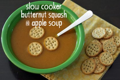 Kid-friendly slow cooker butternut squash and apple soup