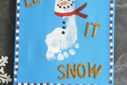 Footprint Snowman Keepsake Canvas Idea