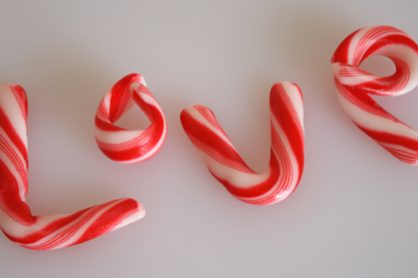 Love Shaped Candy Cane Letters