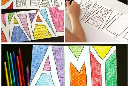 Make Colorful Doodle Names with Kids