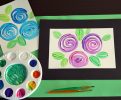 Swirly flowers painted card or gift