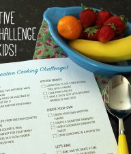 Creative Cooking Challenge for kids with free printable