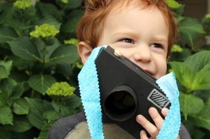 Craft a simple cardboard camera for pretend play