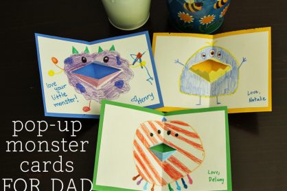 Fun pop-up monster cards for Dad!