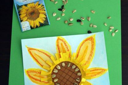 Mixed media sunflower art project for kids