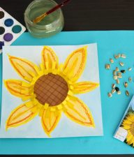 Sunflower mixed media art project for kids