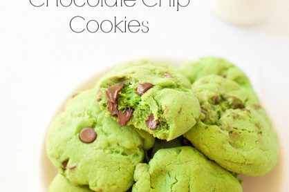 Green Mint Chocolate Chip Cookies
