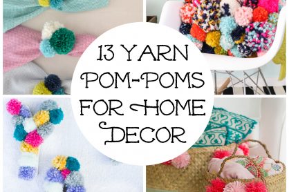 yarn pom pom collage
