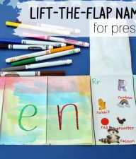 Lift-the-flap name project for preschoolers