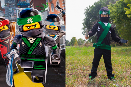 DIY lego ninjago costume, lego ninjago green ninja costume, ninja costume DIY