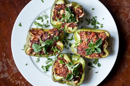 Moroccan Spiced Stuffed Bell Peppers