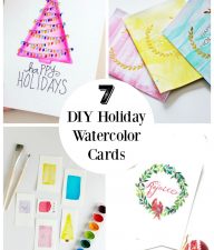 7 DIY Holiday watercolor cards to make