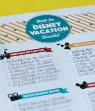 Disney Vacation Checklist for Families