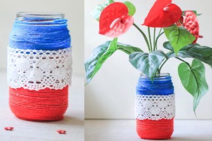 Getting Patriotic with Yarn Wrapped Jars Craft