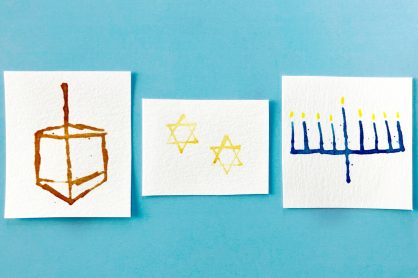 DIY Watercolor Hanukkah Cards