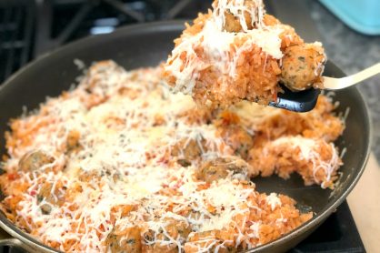 Italian Pizza Meatball Skillet
