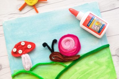 Looking for some inexpensive, cute ways to bring spring indoors?  This adorable 3D Pipe Cleaner Spring Garden Art on Canvas is a fun little project for kids