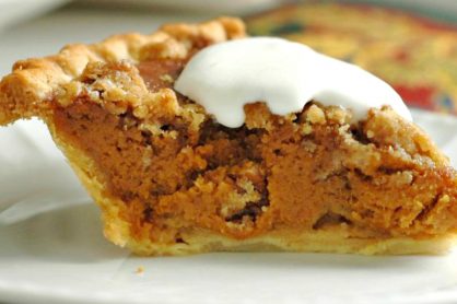 Caramel Pumpkin Pie with Pecan Streusel Recipe