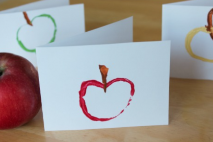 Paper Tube Apple Stamps