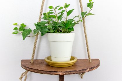 homemade wood hanging planter