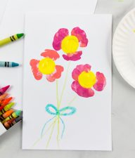 homemade mothers day cards painted with flowers stamped with water bottles