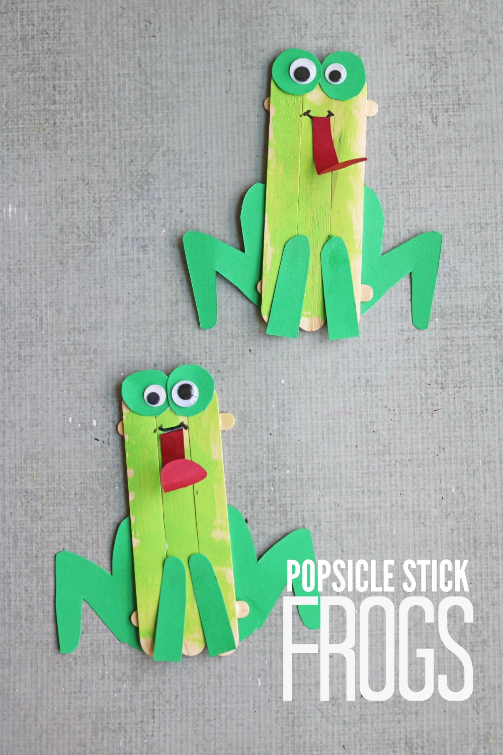 Popsicle Stick Frog Kid Craft - Make and Takes