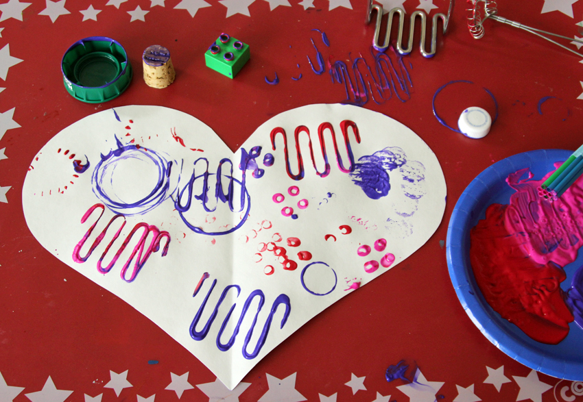 Stamping with Tools to Make Jumbo Valentine Hearts - Make and Takes