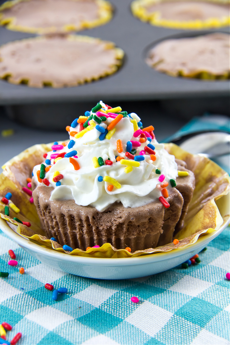 gluten-free ice cream cake cupcakes with sprinkles