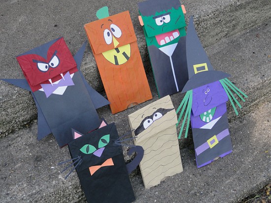 Halloween Paper Bag Puppets - Make and Takes