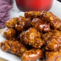 homemade boysenberry barbecue sauce on boneless wings