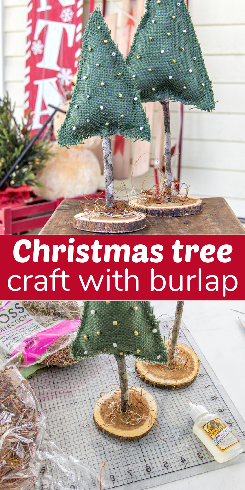 How to Make Burlap Christmas Trees