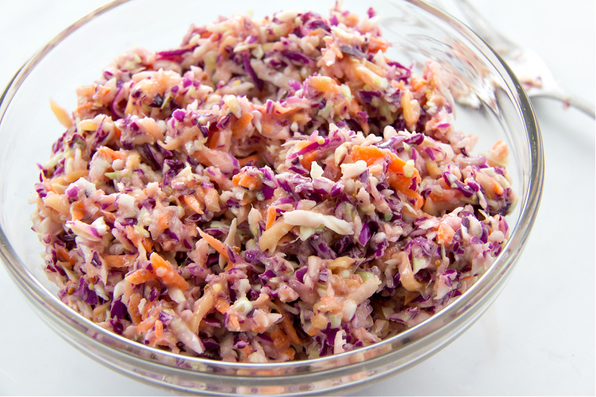 homemade mango coleslaw