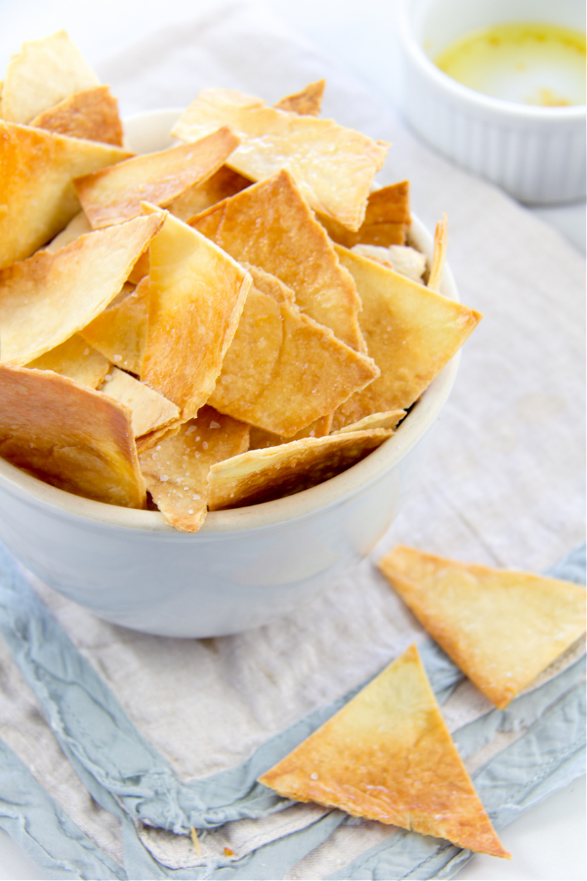 homemade tortilla chips made out of rice flour tortillas