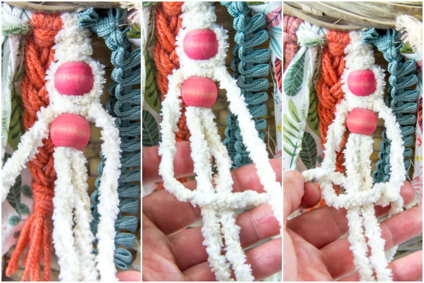instructions for adding beads to macrame