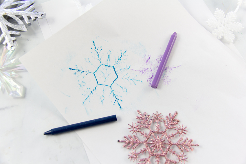 snowflake rubbing art