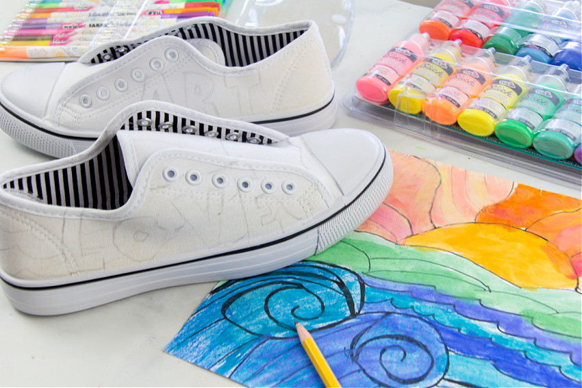 DIY Hand Painted Shoes for Teachers and Students This School Year Make and Takes