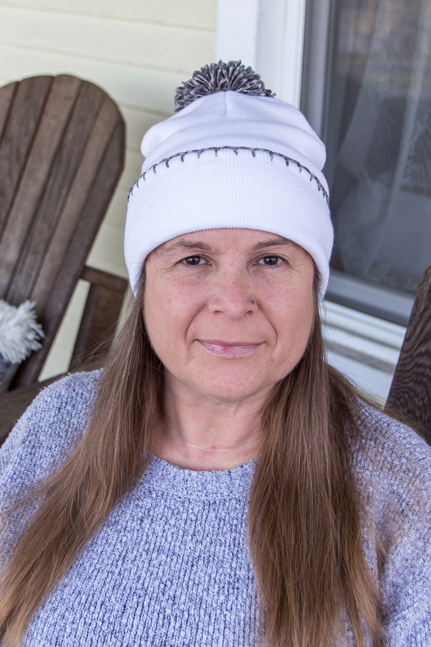 how to make a pom pom hat with embroidered stitching