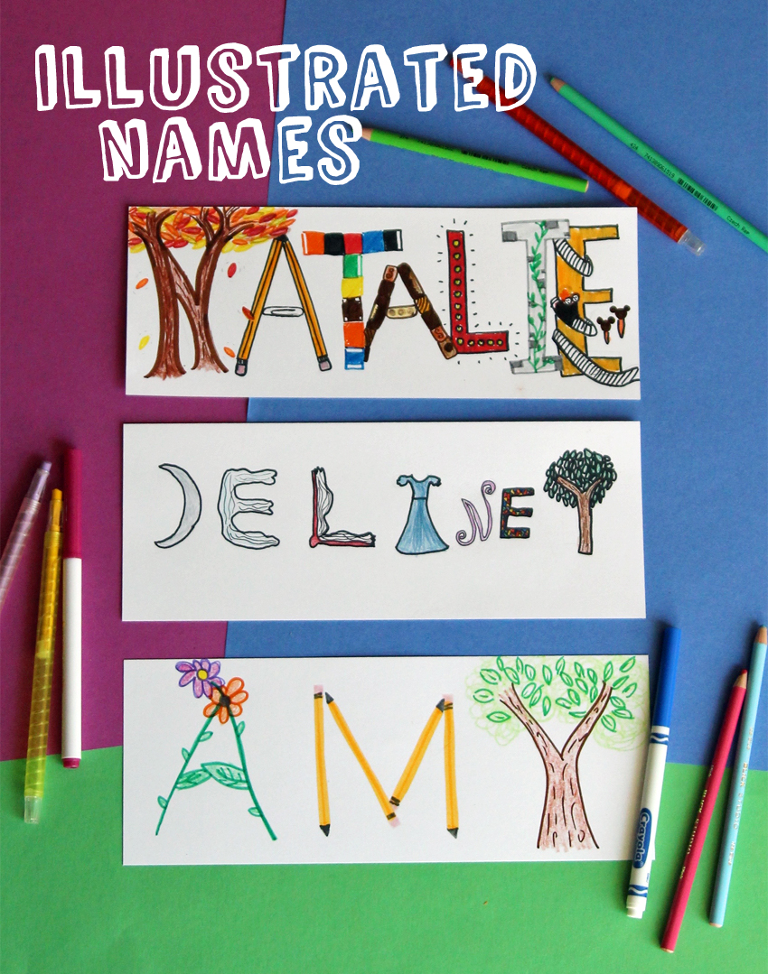 Kids Nature Hunt: Homemade Name Art Craft - we know stuff