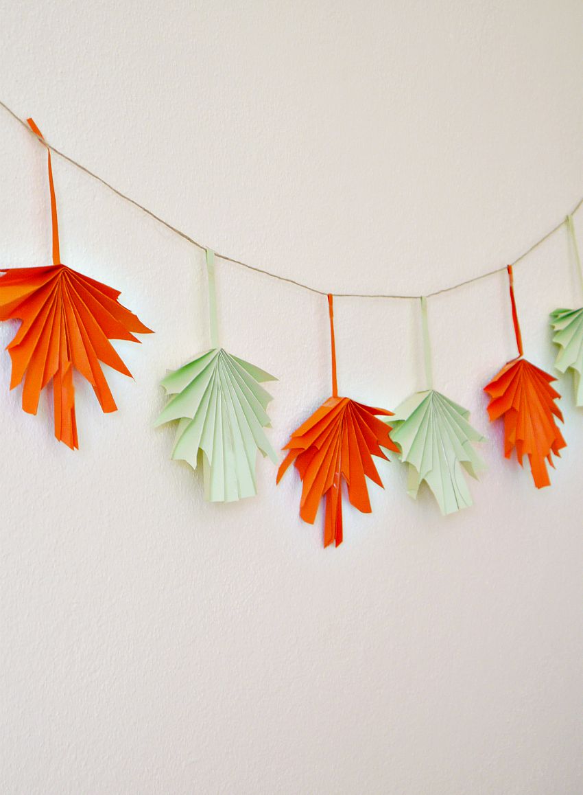 paper leaf garland template