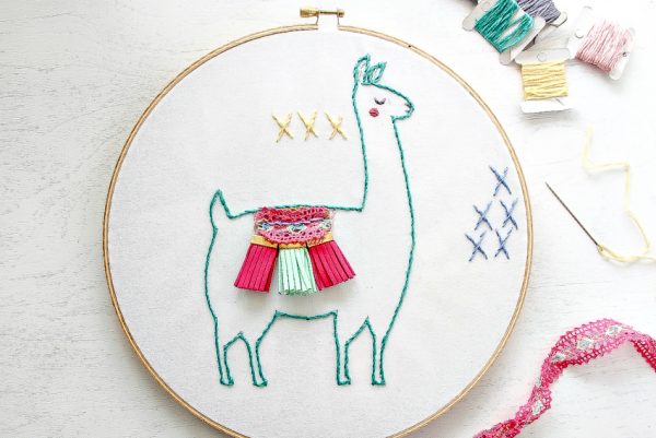 Maker Mama Llama Embroidery Pattern | Make and Takes